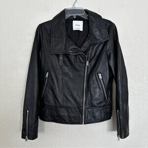 Mango Genuine Sheep Leather Moto Jacket Small